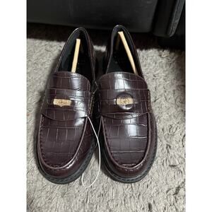 Loafers Phyllis Penny Sz 7.5 Brown Croc Faux Leather NWT – A New Day